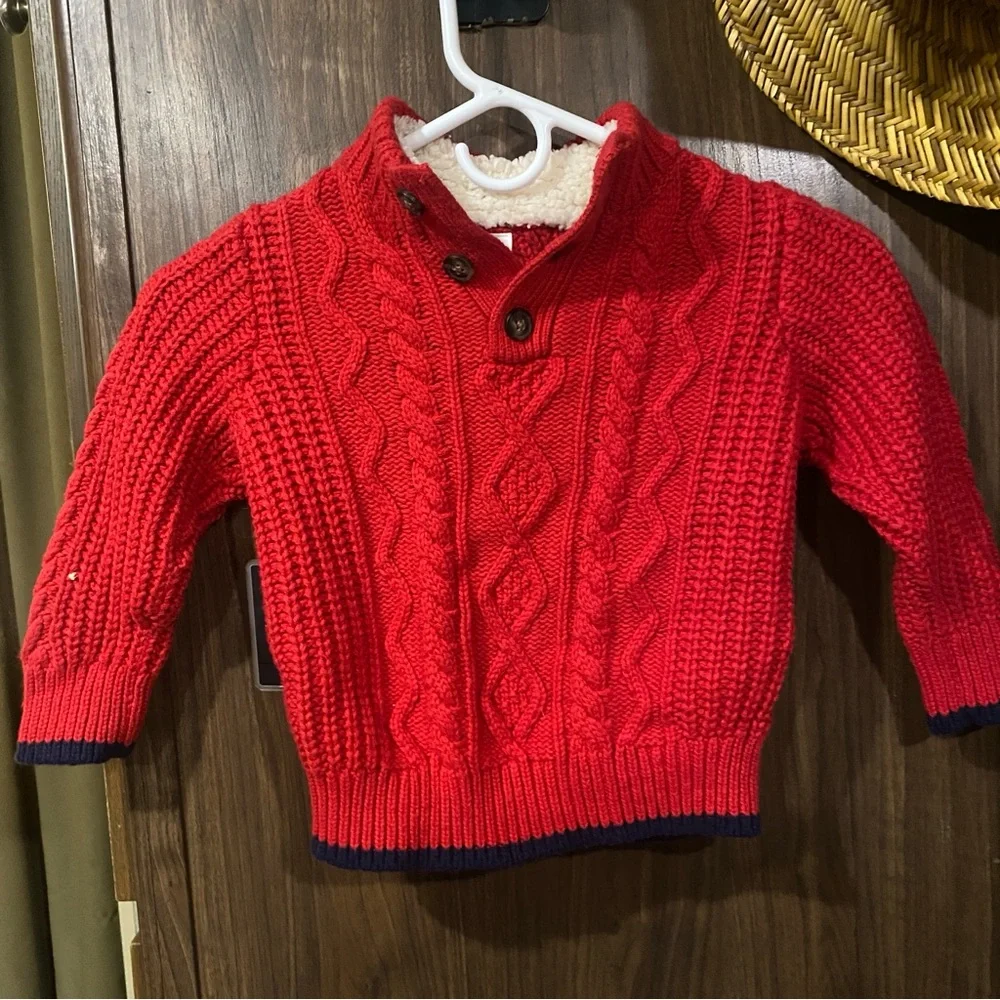 baby GAP Red Toddler Sweater cable knit 2t red boys girls